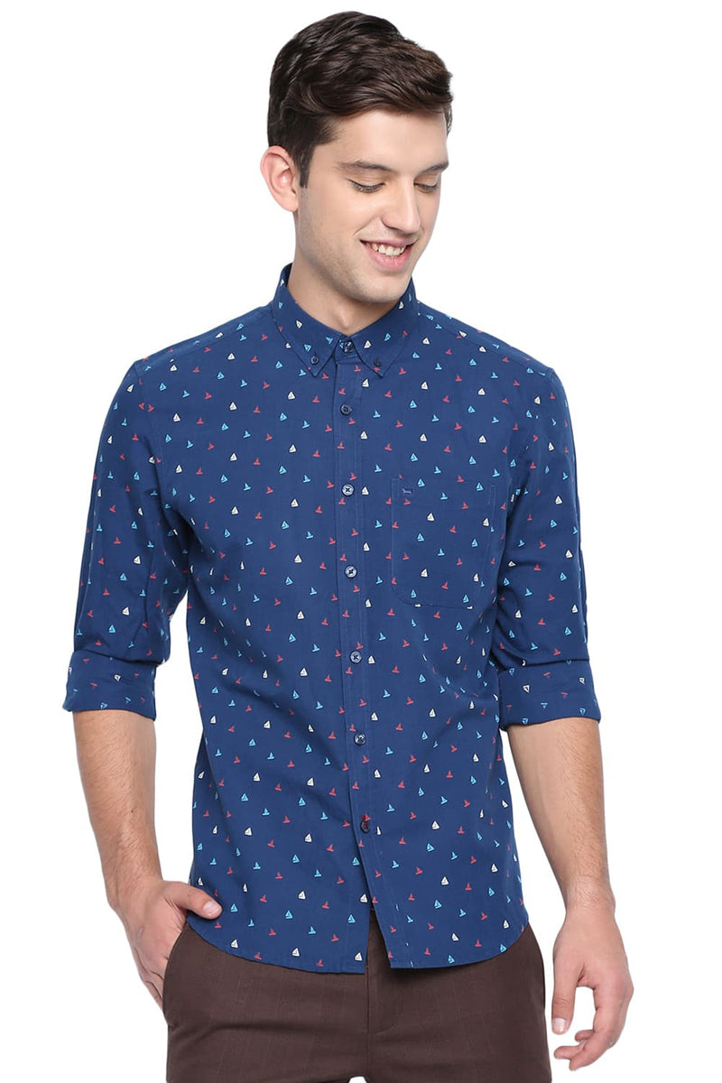 BASICS SLIM FIT PRINTED SHIRT