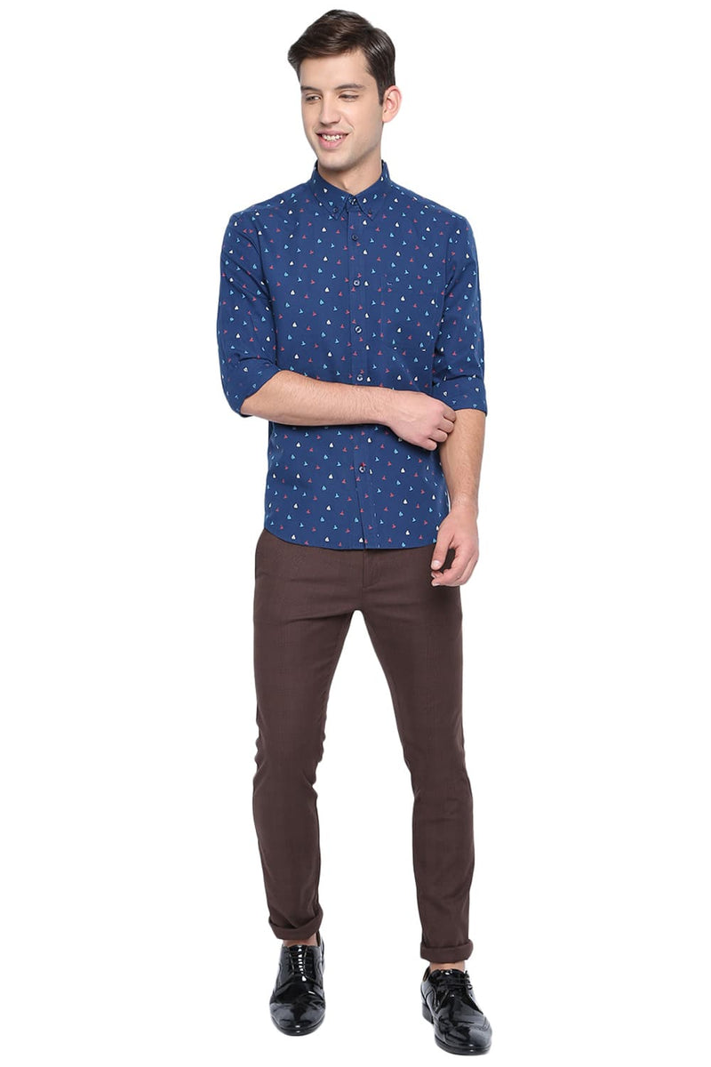 BASICS SLIM FIT PRINTED SHIRT