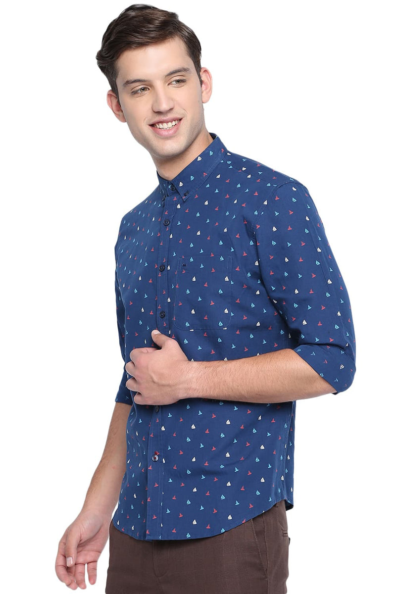 BASICS SLIM FIT PRINTED SHIRT