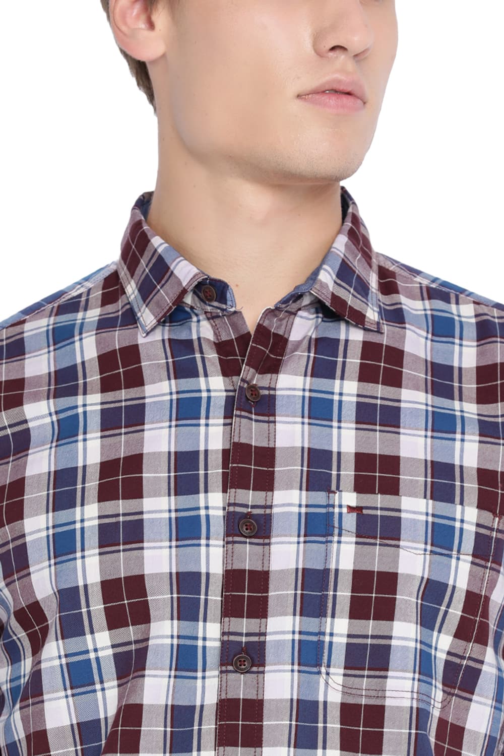 BASICS SLIM FIT CHECKS SHIRT