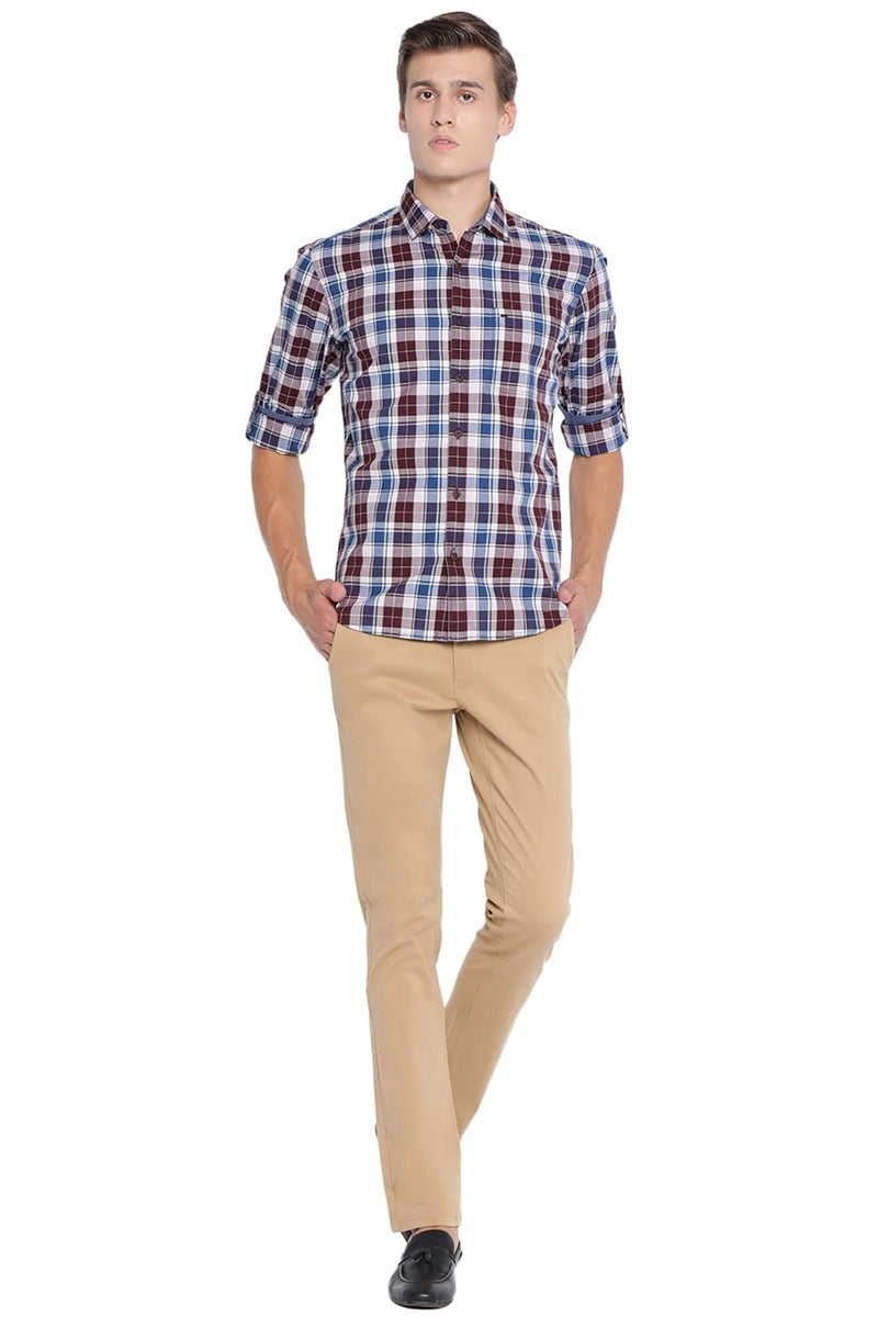 BASICS SLIM FIT CHECKS SHIRT