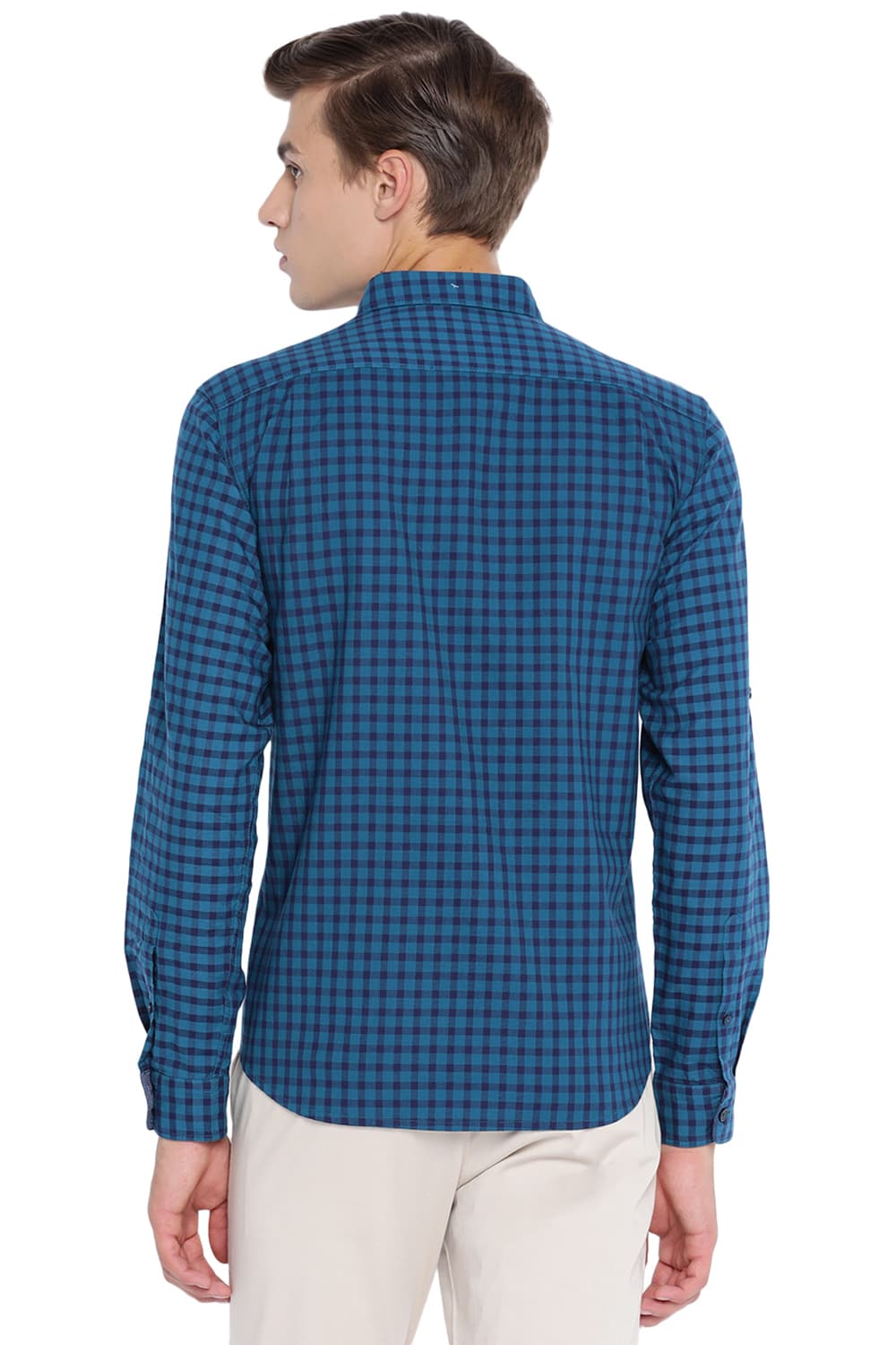 BASICS SLIM FIT CHECKS SHIRT