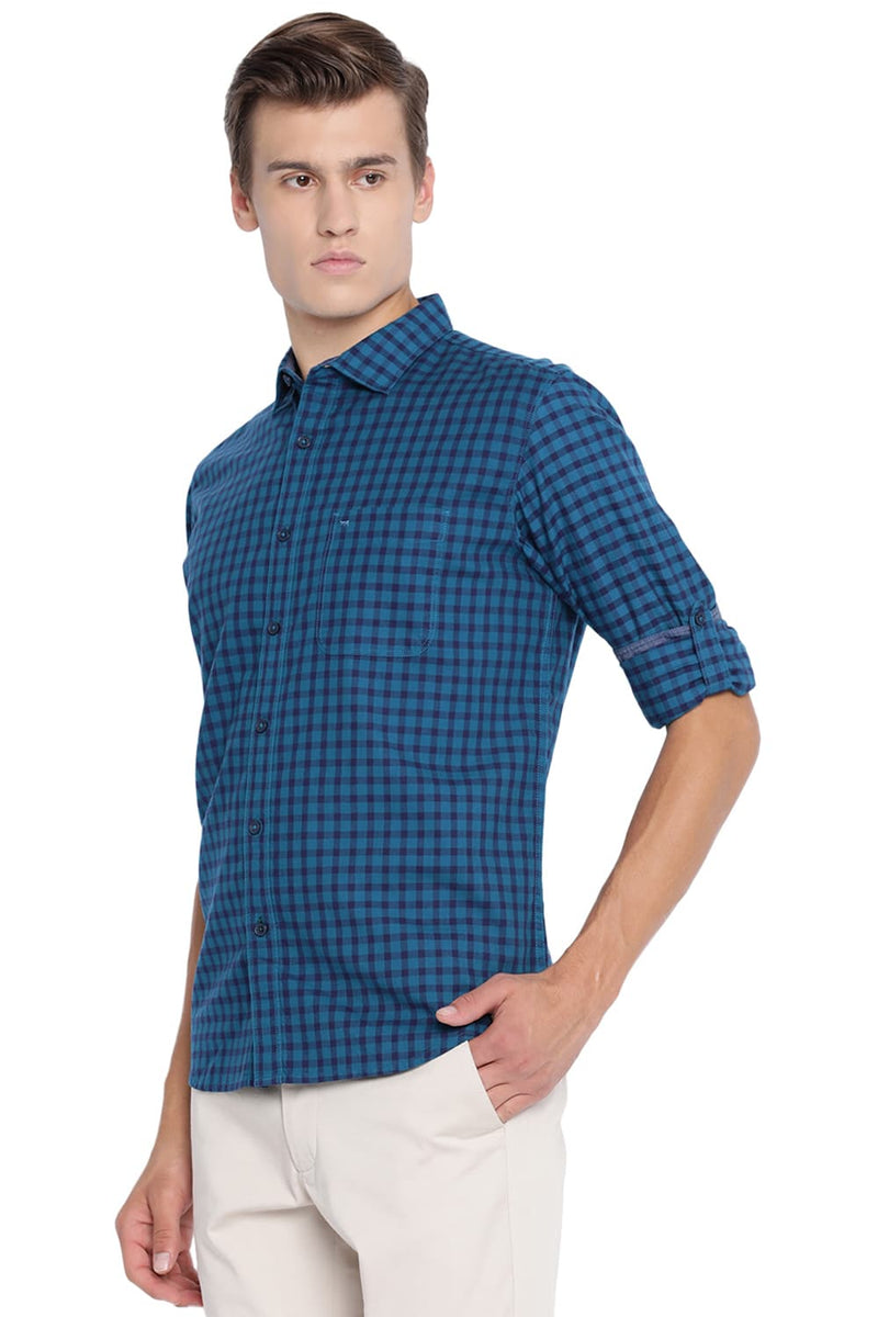 BASICS SLIM FIT CHECKS SHIRT