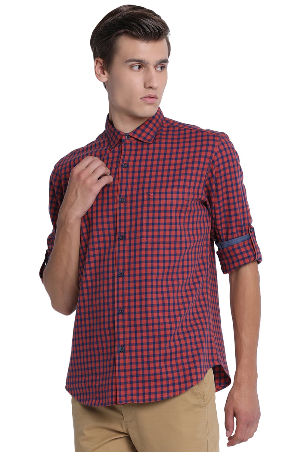 BASICS SLIM FIT CHECKS SHIRT