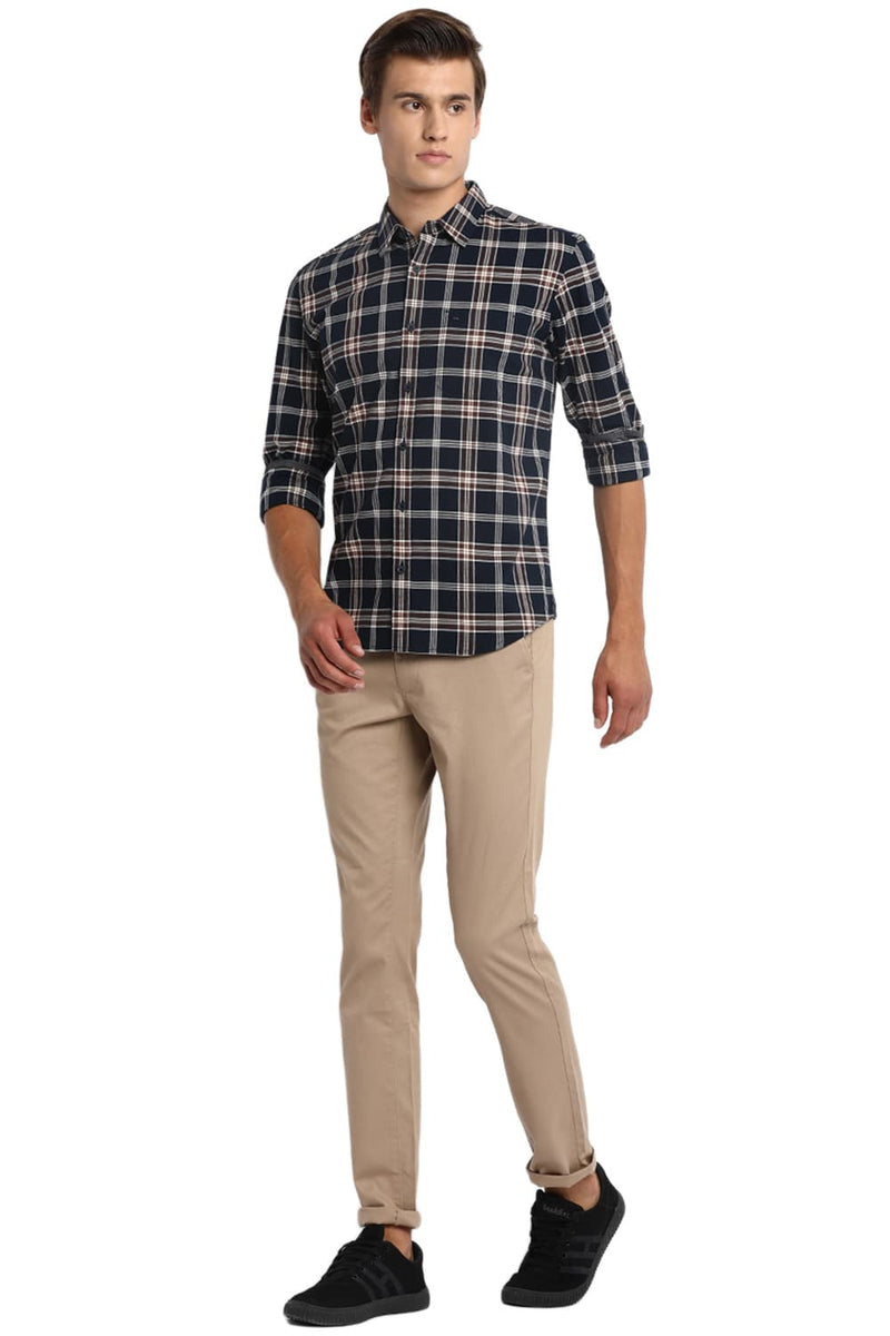 BASICS SLIM FIT CHECKS SHIRT