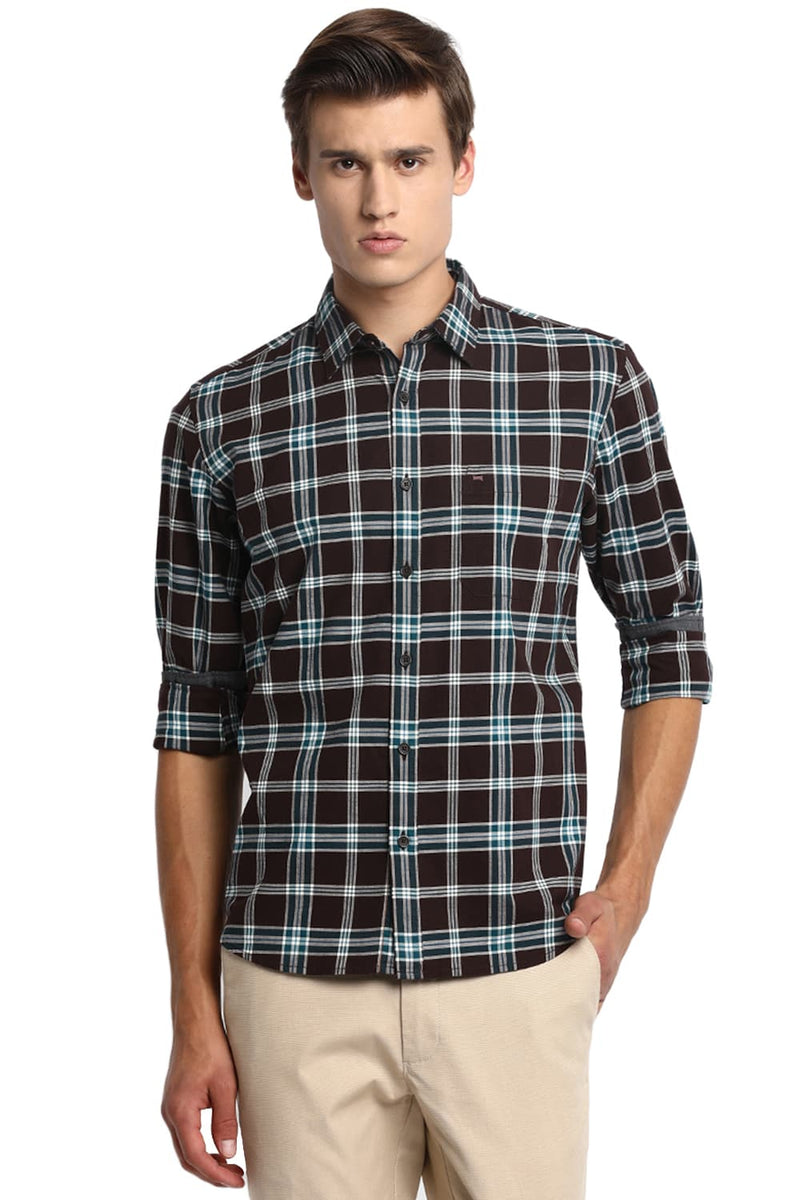 BASICS SLIM FIT CHECKS SHIRT