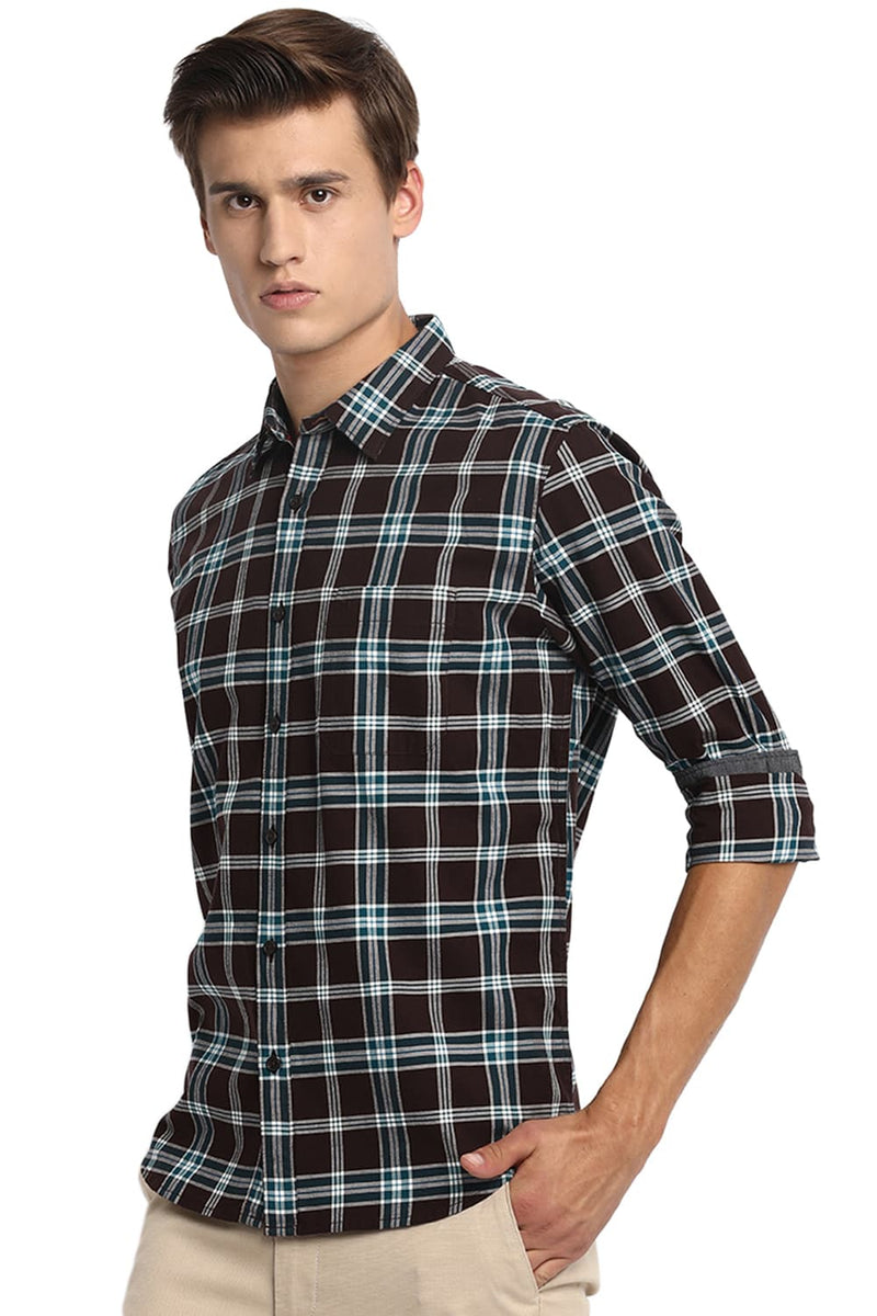 BASICS SLIM FIT CHECKS SHIRT