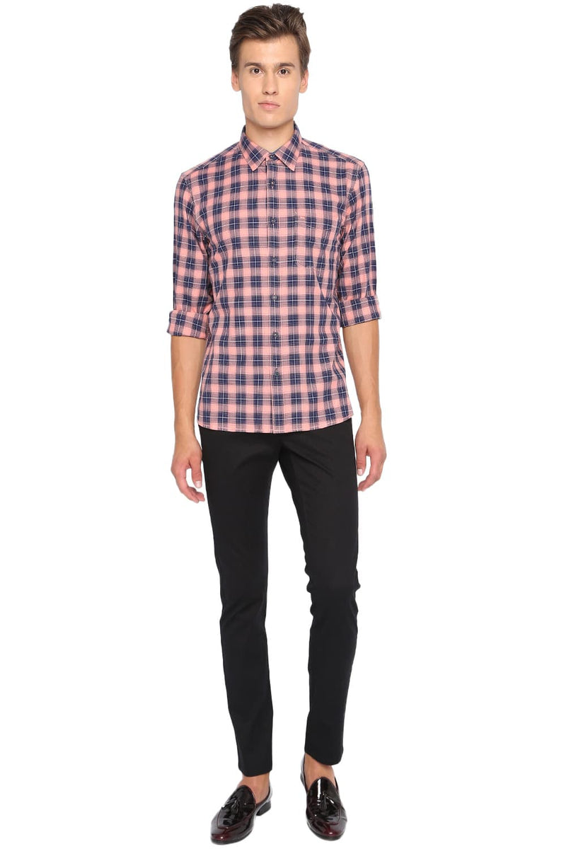 BASICS SLIM FIT CHECKS SHIRT