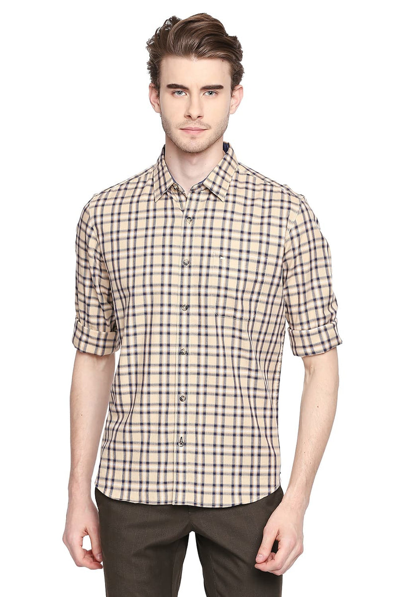 BASICS SLIM FIT CHECKS SHIRT