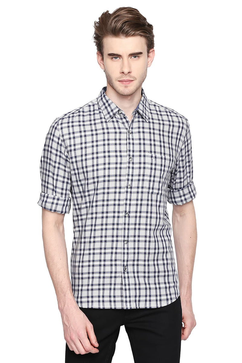 BASICS SLIM FIT CHECKS SHIRT