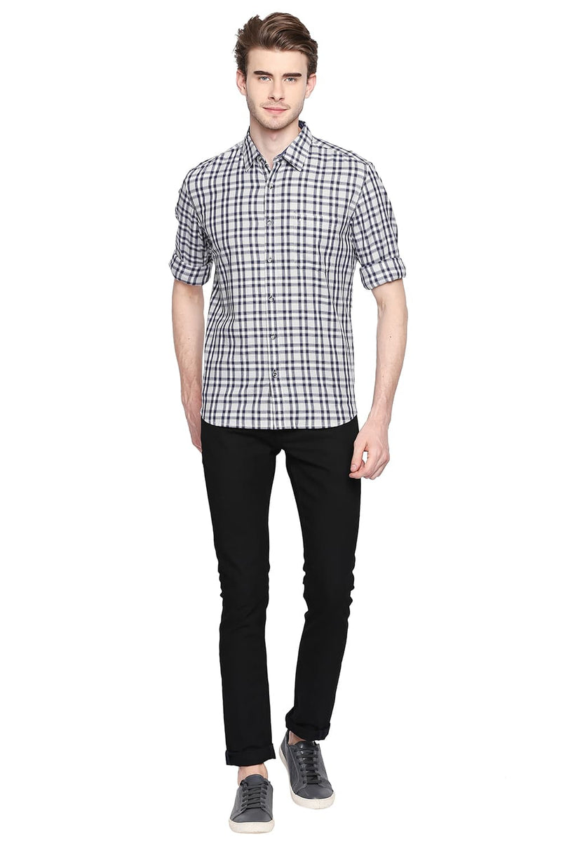 BASICS SLIM FIT CHECKS SHIRT