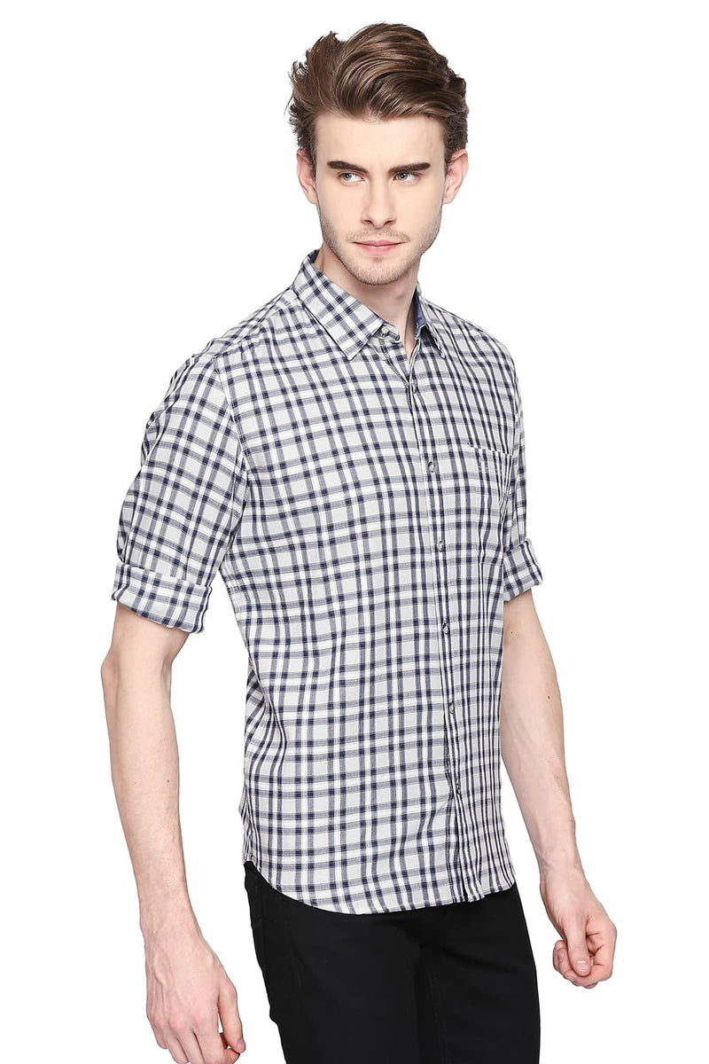 BASICS SLIM FIT CHECKS SHIRT