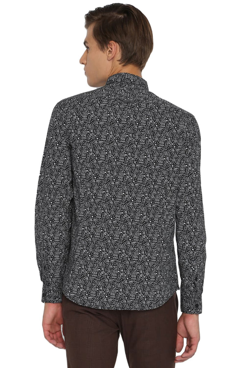 BASICS SLIM FIT PRINTED SHIRT