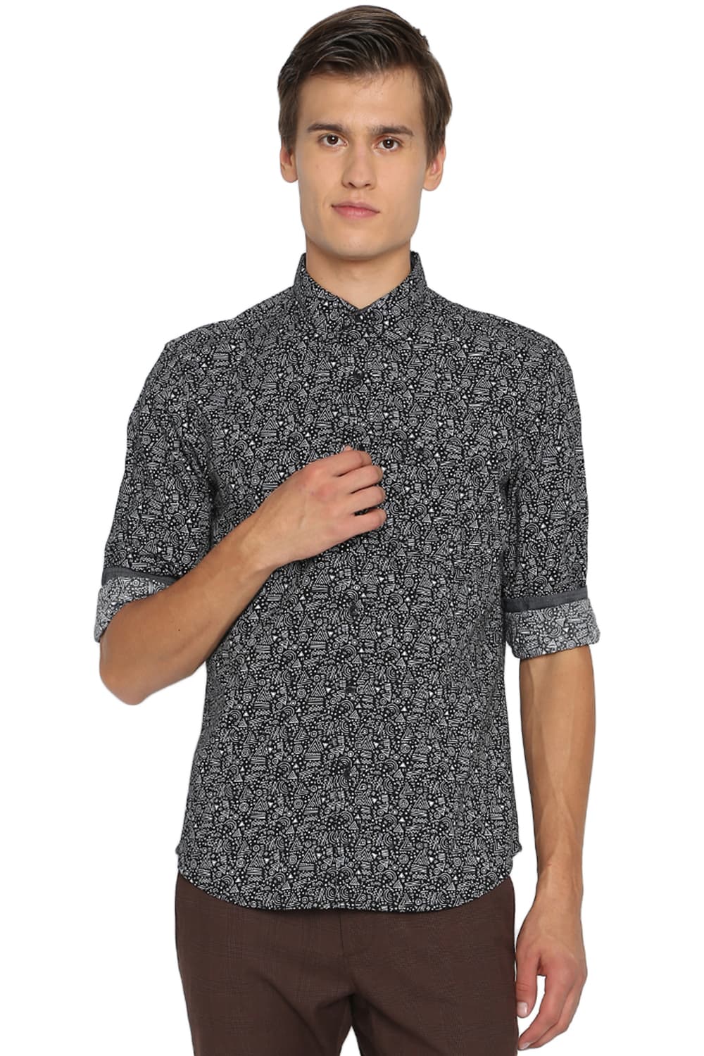 BASICS SLIM FIT PRINTED SHIRT