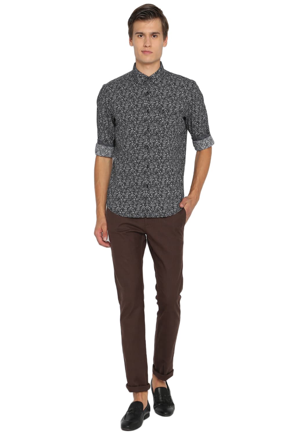 BASICS SLIM FIT PRINTED SHIRT