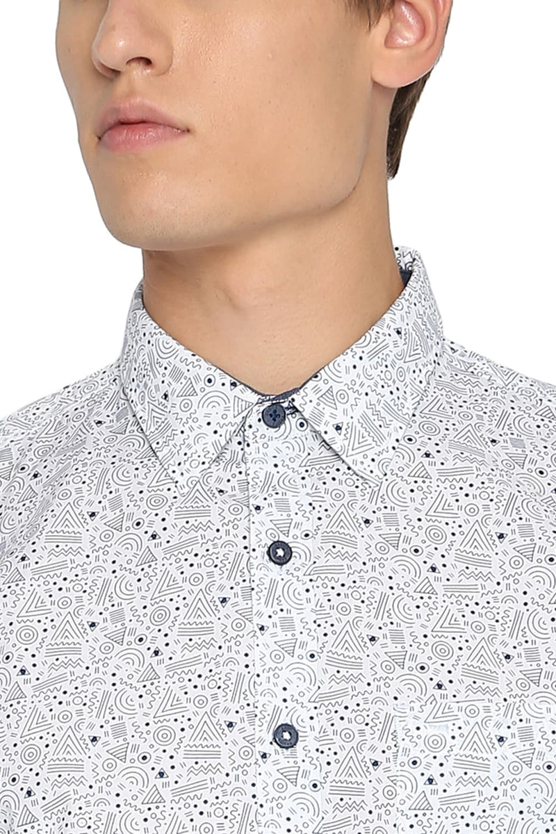 BASICS SLIM FIT PRINTED SHIRT