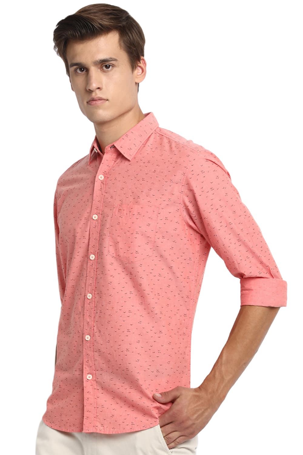 BASICS SLIM FIT PRINTED SHIRT