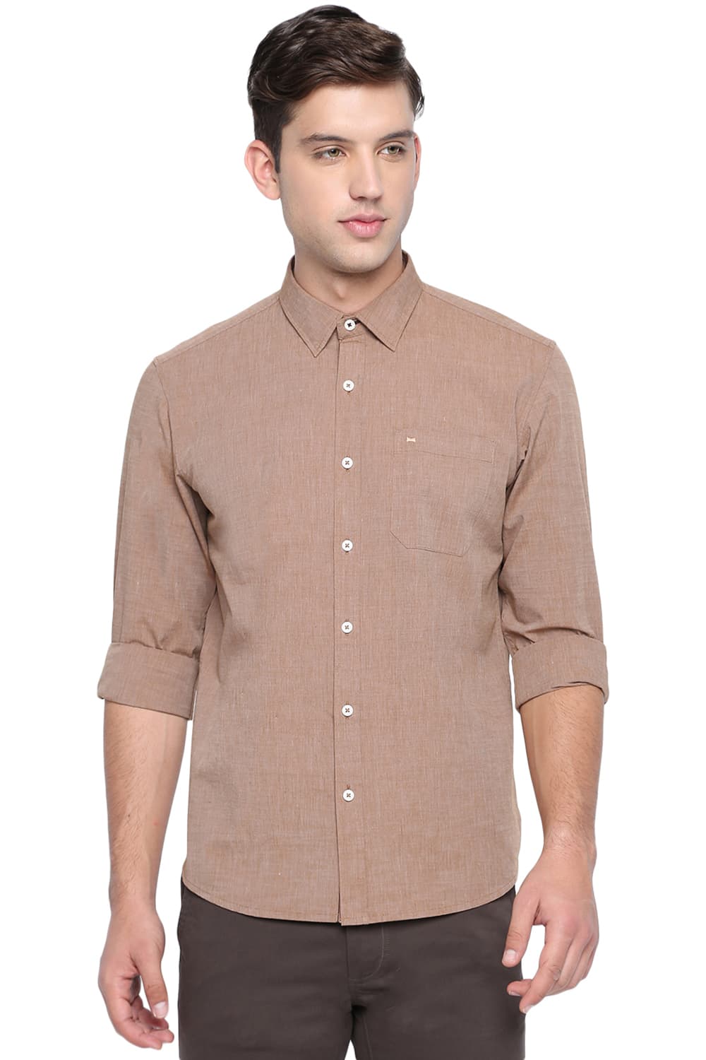 BASICS SLIM FIT FIL A FIL SHIRT