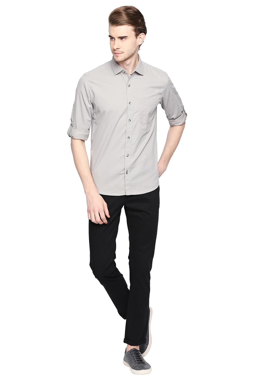 BASICS SLIM FIT TWILL SHIRT