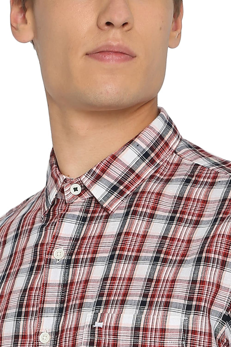 BASICS SLIM FIT CHECKS SHIRT