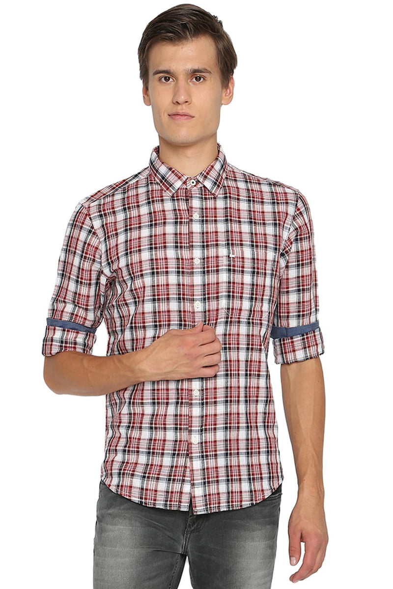 BASICS SLIM FIT CHECKS SHIRT