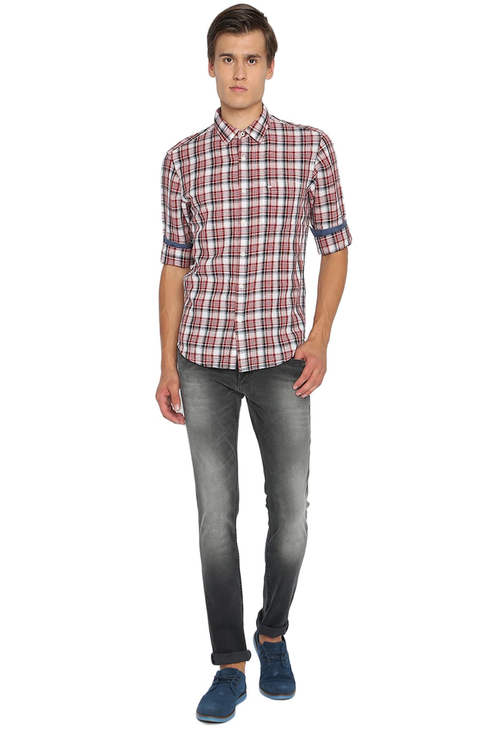 BASICS SLIM FIT CHECKS SHIRT