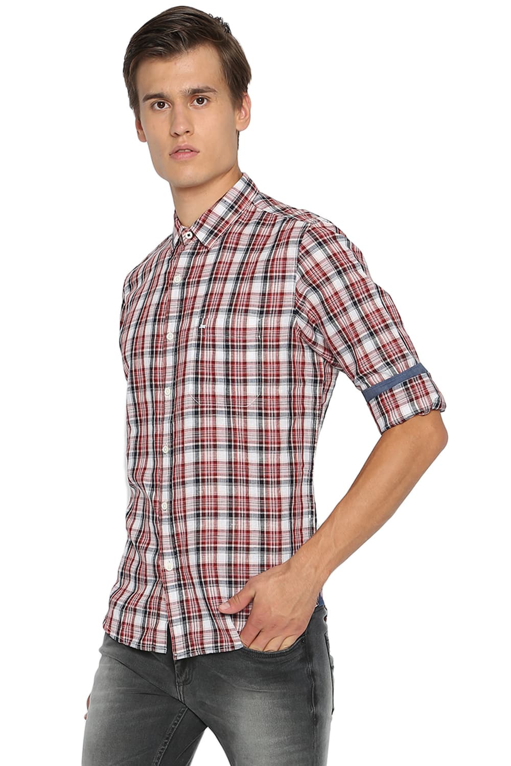 BASICS SLIM FIT CHECKS SHIRT