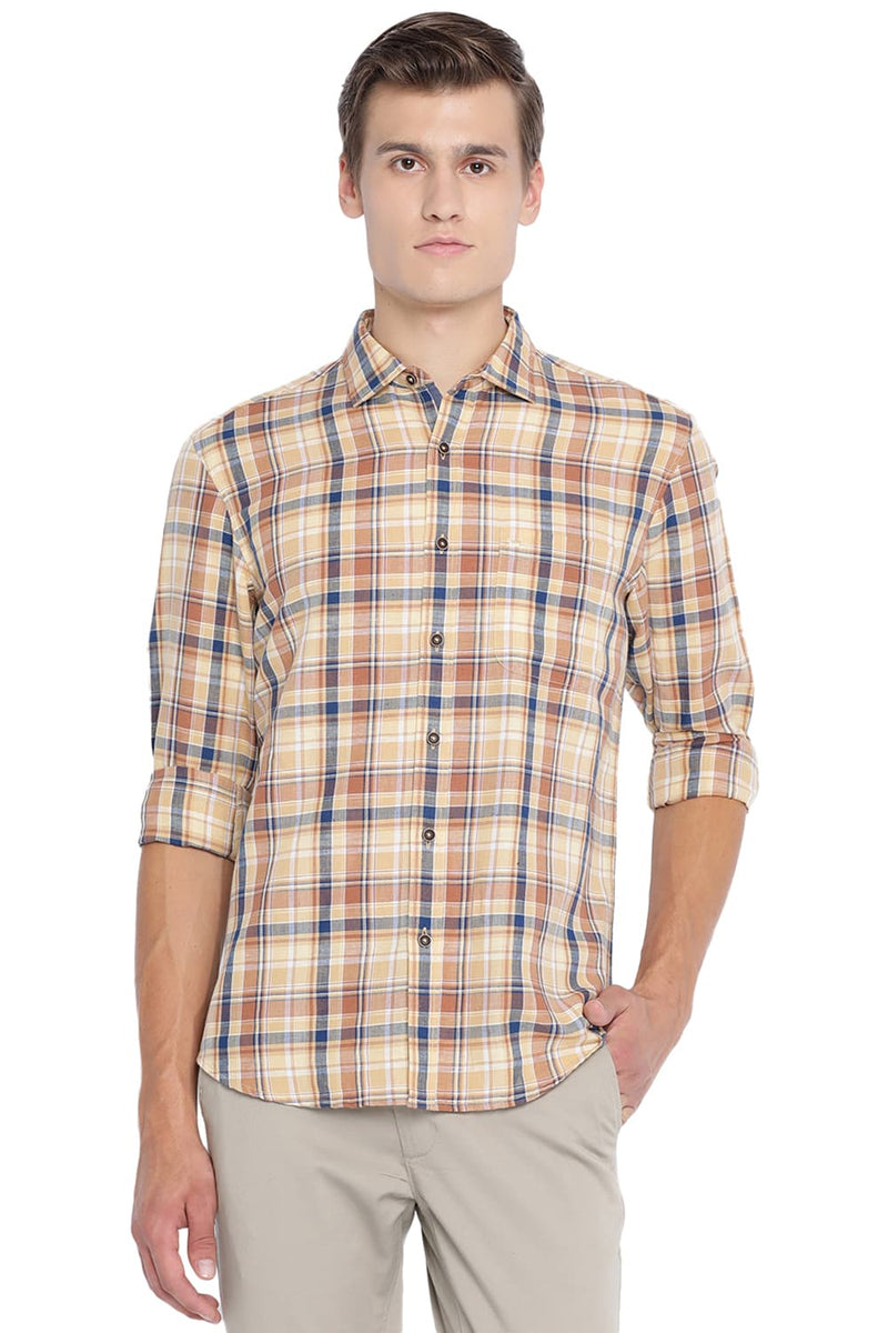 BASICS SLIM FIT CHECKS SHIRT