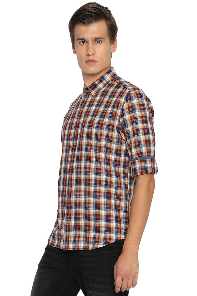 BASICS SLIM FIT CHECKS SHIRT