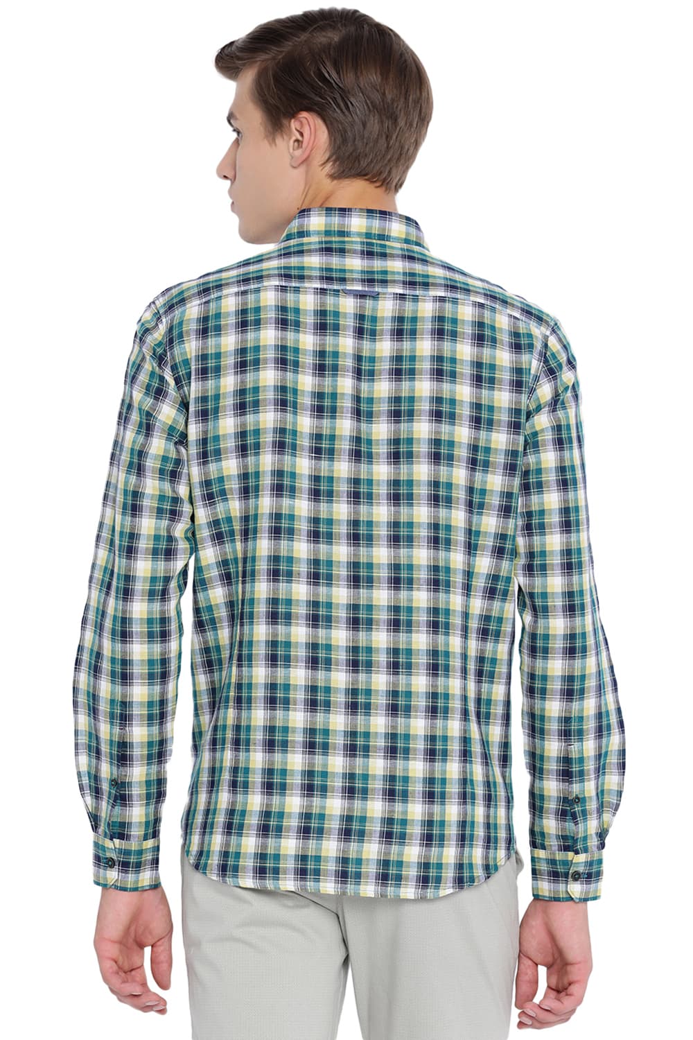 BASICS SLIM FIT CHECKS SHIRT