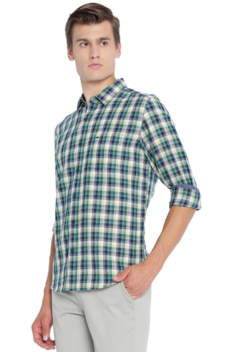 BASICS SLIM FIT CHECKS SHIRT