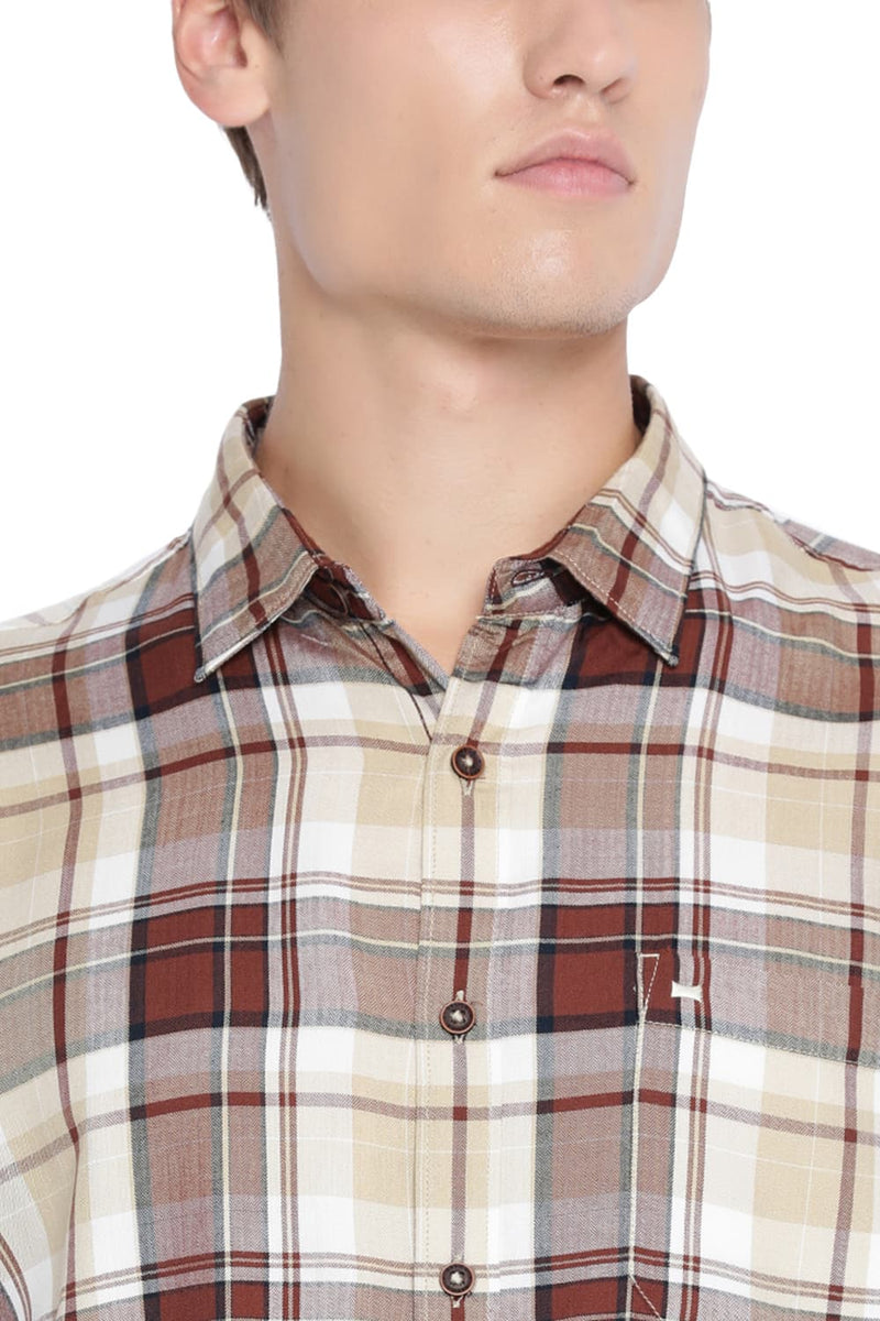 BASICS SLIM FIT CHECKS SHIRT