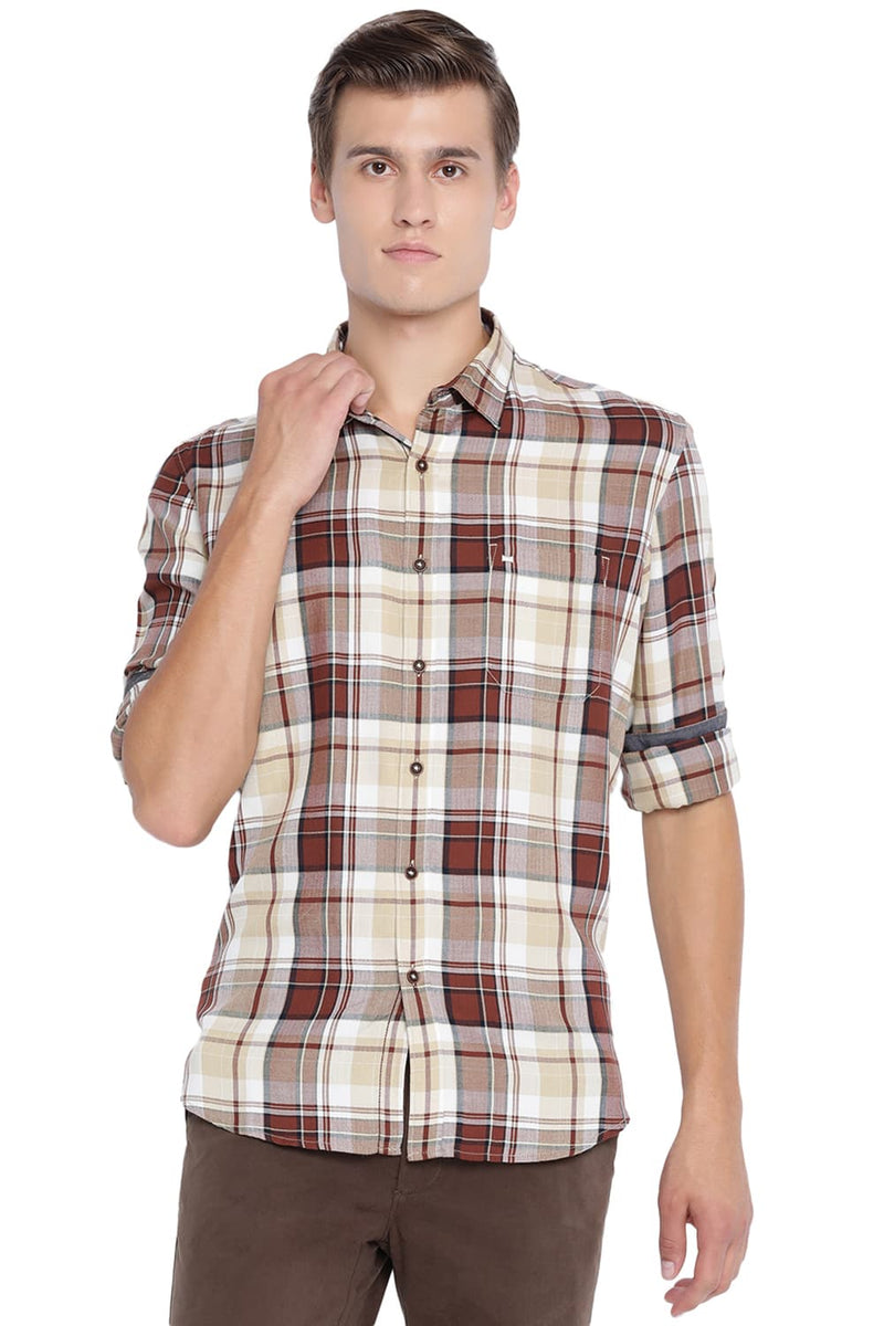 BASICS SLIM FIT CHECKS SHIRT