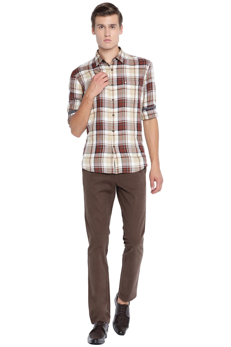 BASICS SLIM FIT CHECKS SHIRT