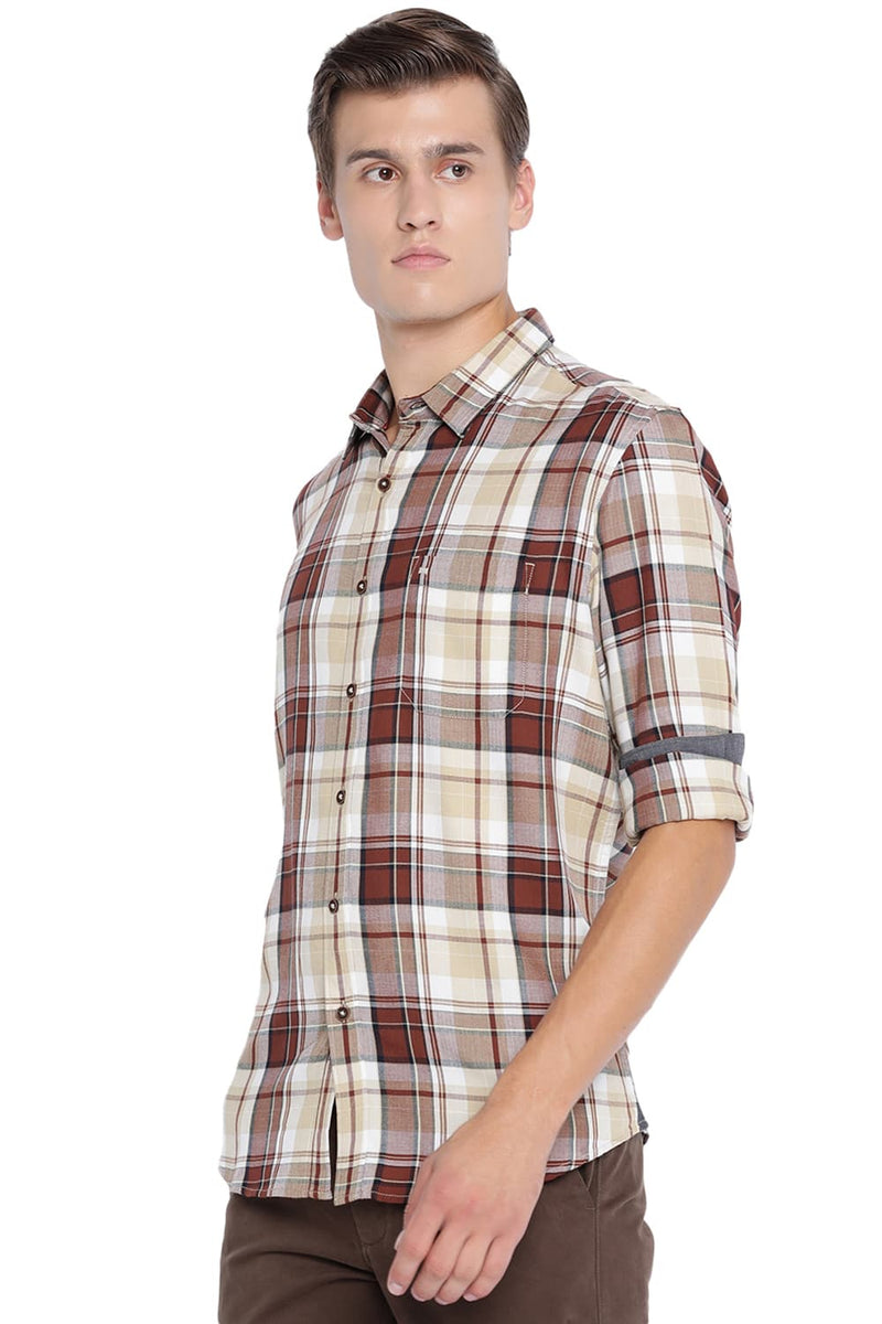 BASICS SLIM FIT CHECKS SHIRT