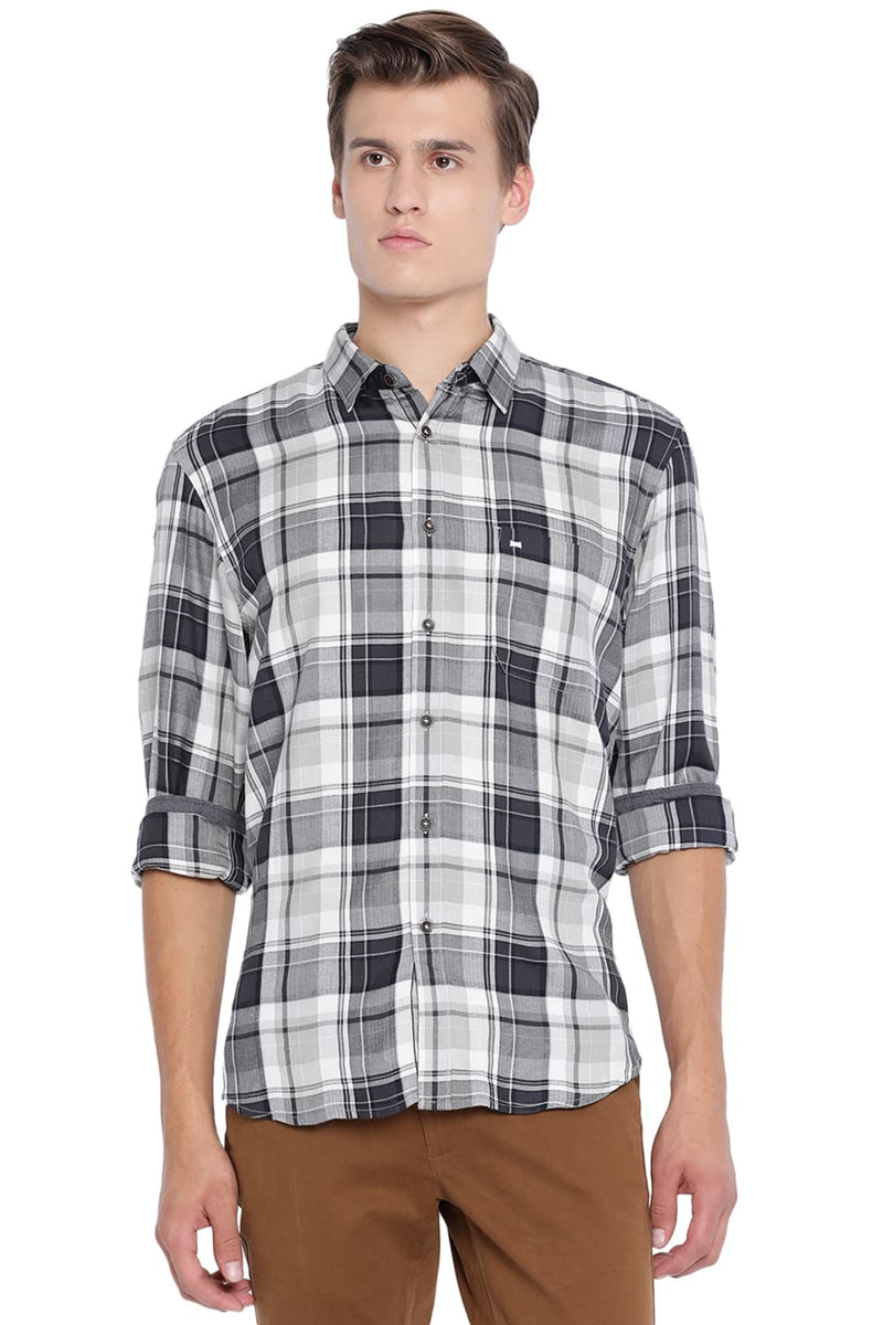 BASICS SLIM FIT CHECKS SHIRT