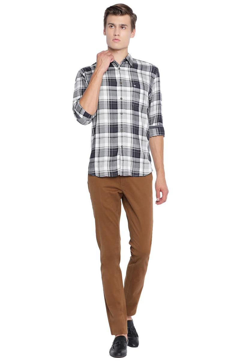 BASICS SLIM FIT CHECKS SHIRT