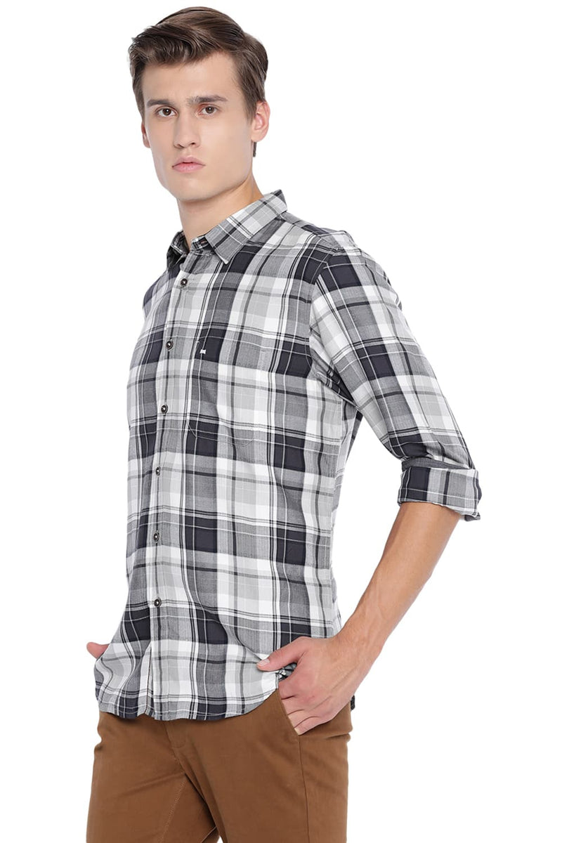 BASICS SLIM FIT CHECKS SHIRT