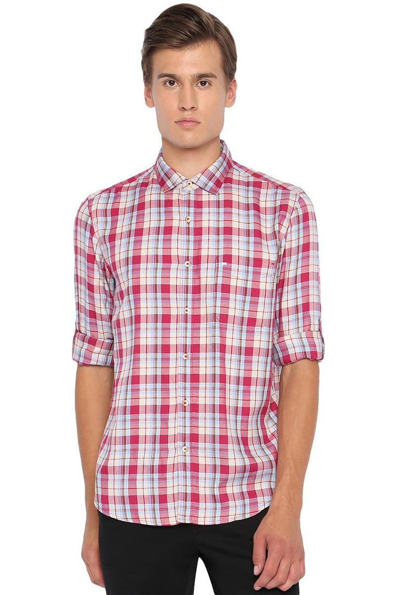 BASICS SLIM FIT CHECKS SHIRT