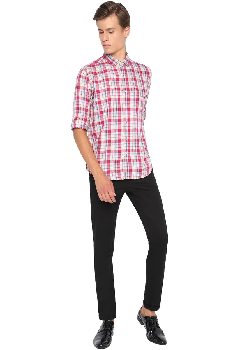 BASICS SLIM FIT CHECKS SHIRT