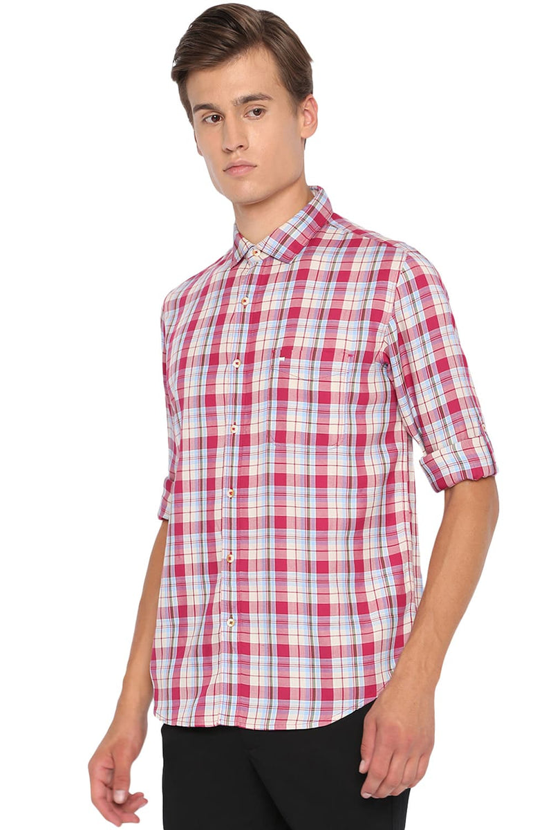 BASICS SLIM FIT CHECKS SHIRT