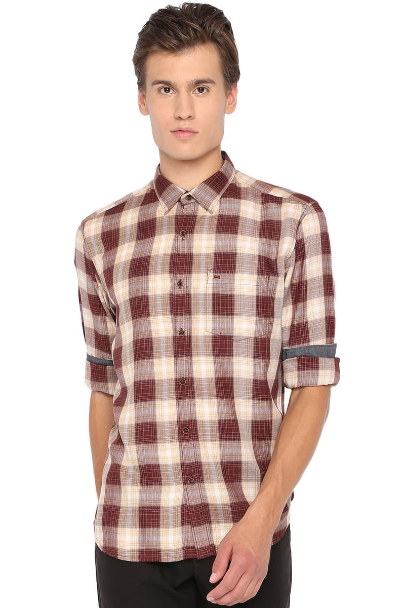 BASICS SLIM FIT CHECKS SHIRT