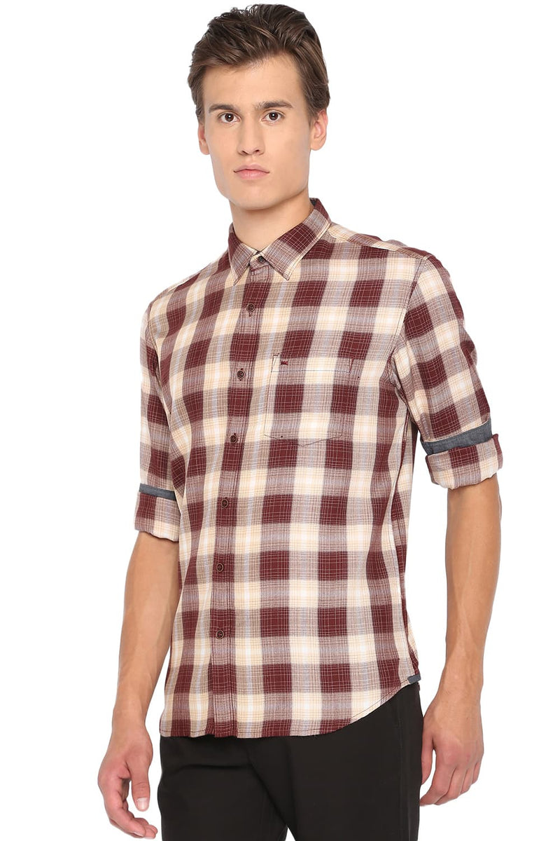 BASICS SLIM FIT CHECKS SHIRT