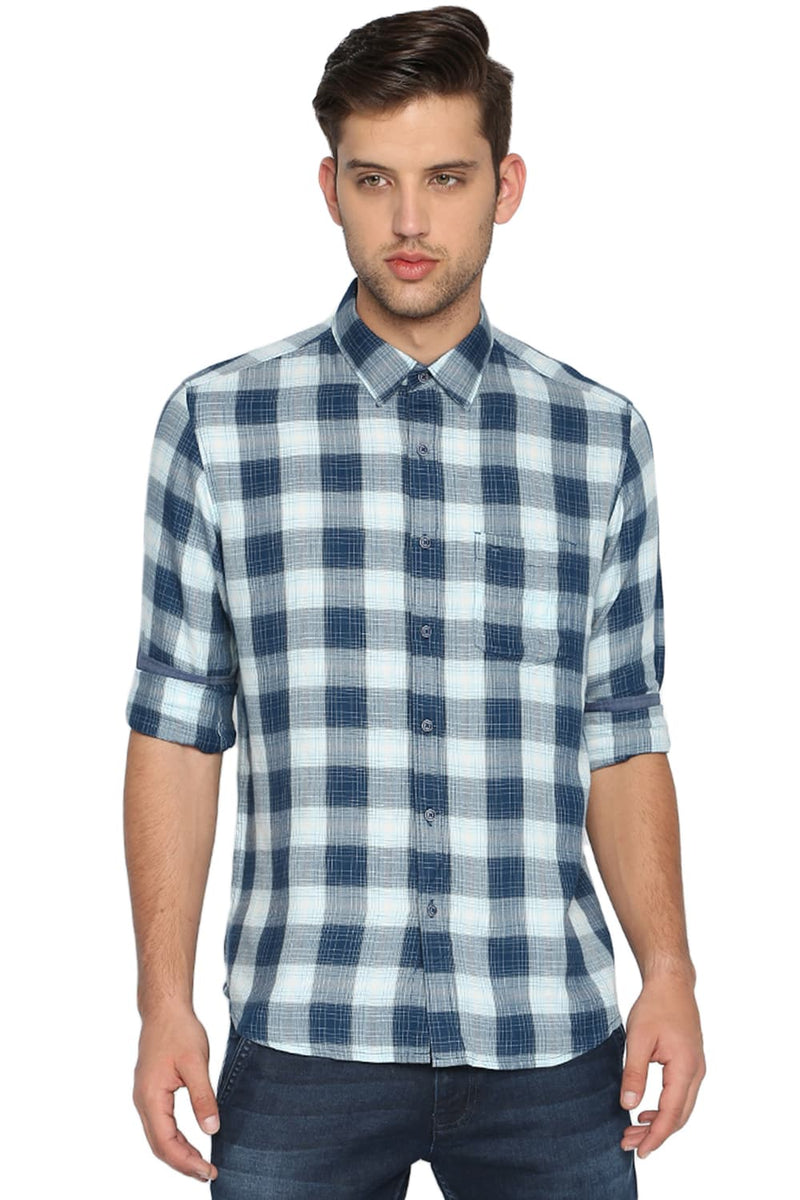 BASICS SLIM FIT CHECKS SHIRT