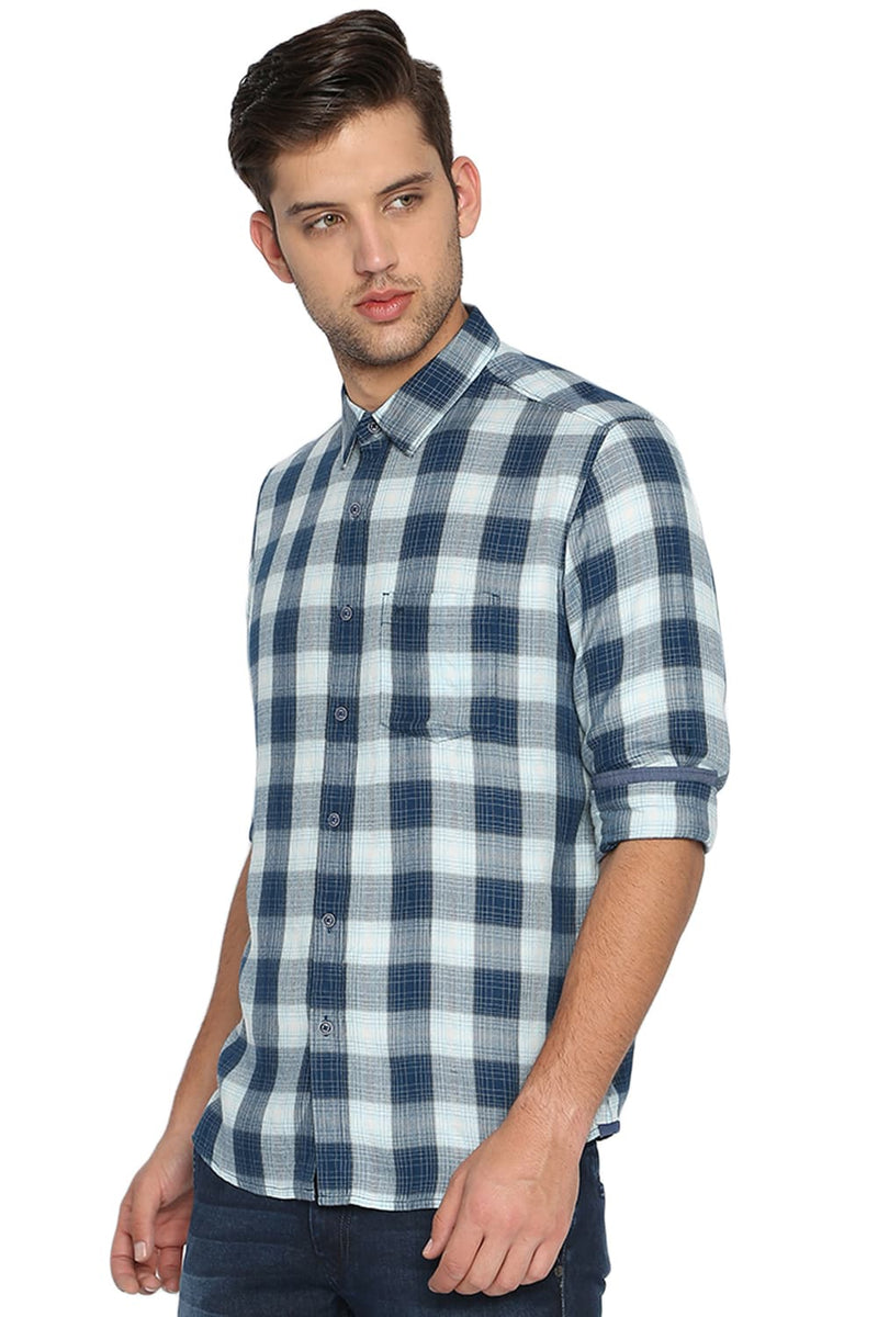 BASICS SLIM FIT CHECKS SHIRT