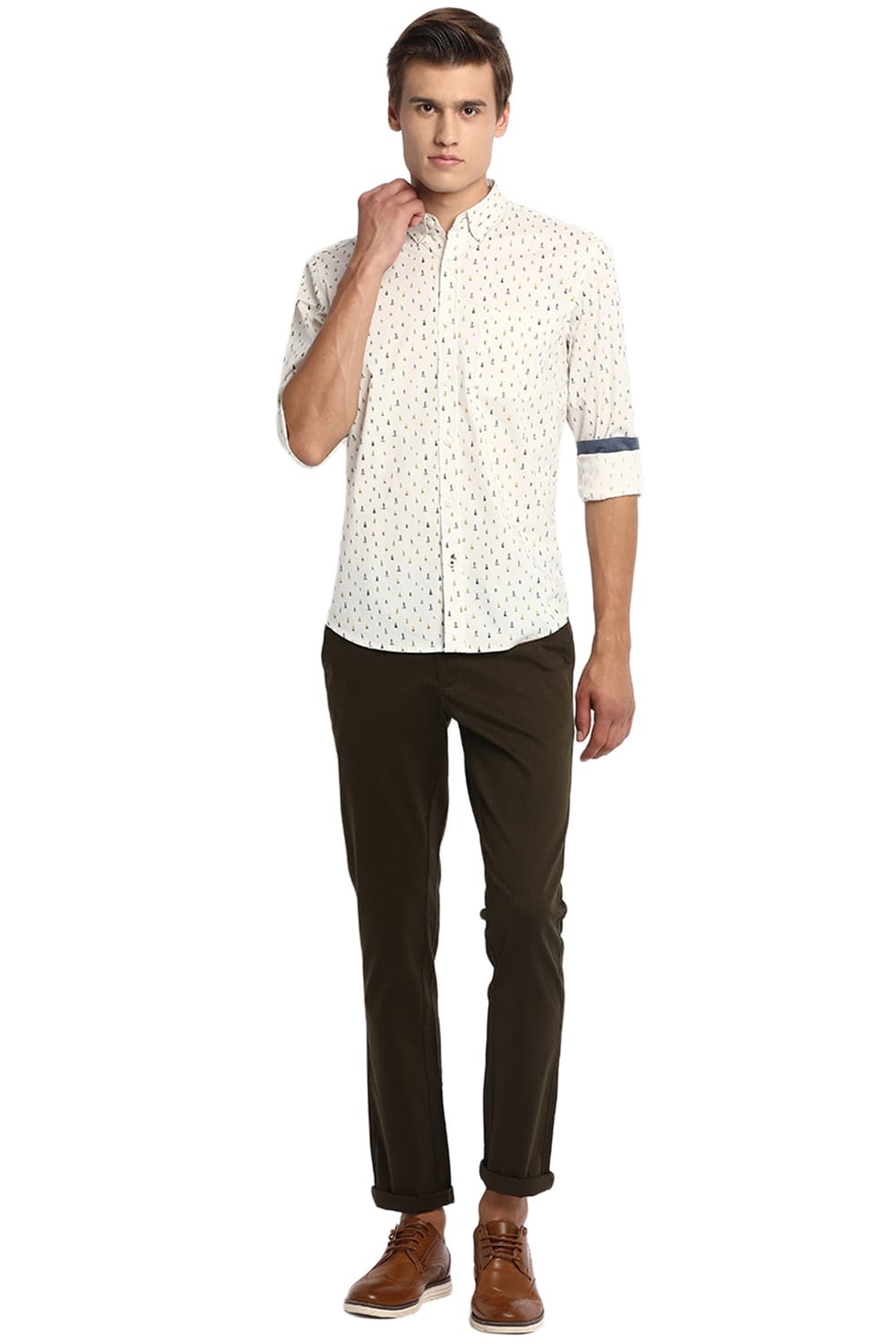 BASICS SLIM FIT PRINTED SHIRT