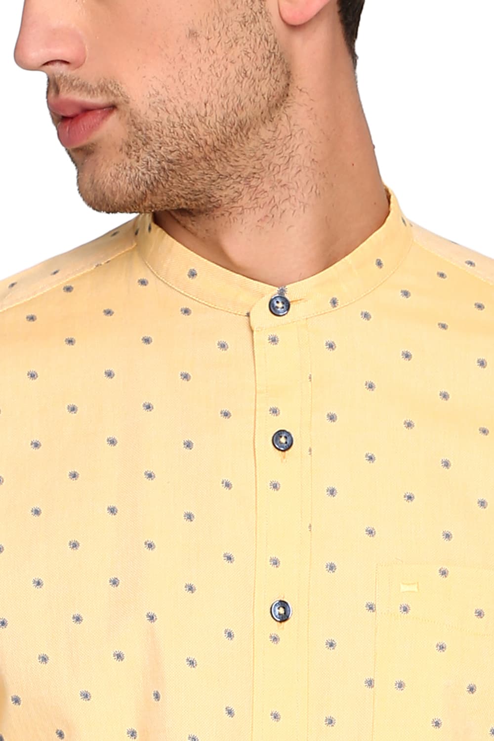 BASICS SLIM FIT PRINTED OXFORD SHIRT