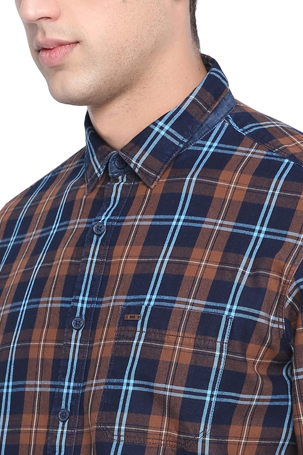 BASICS SLIM FIT CHECKS SHIRT