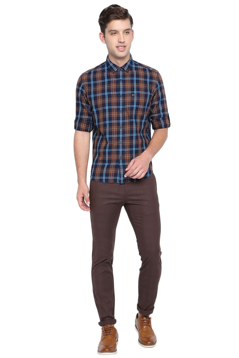 BASICS SLIM FIT CHECKS SHIRT