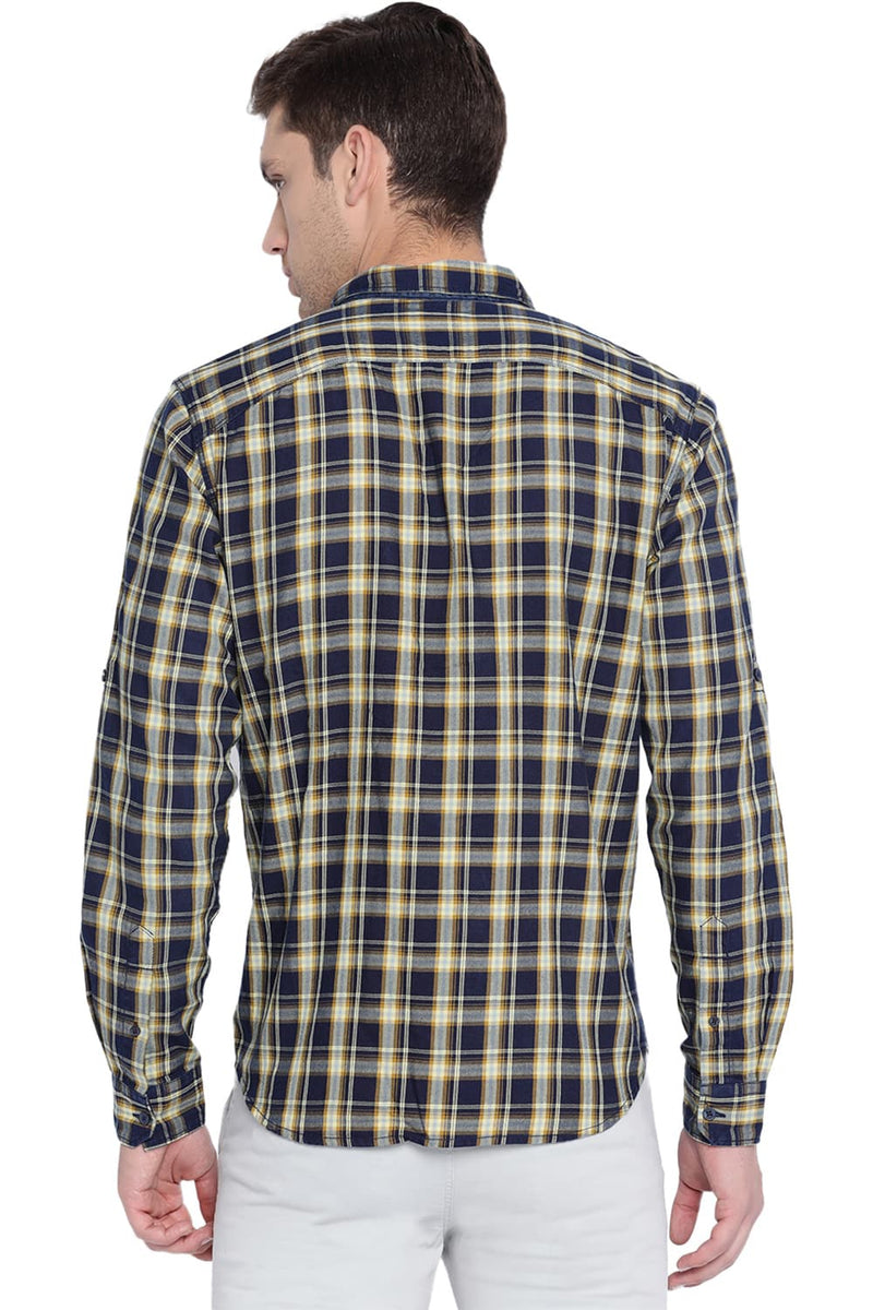 BASICS SLIM FIT CHECKS SHIRT